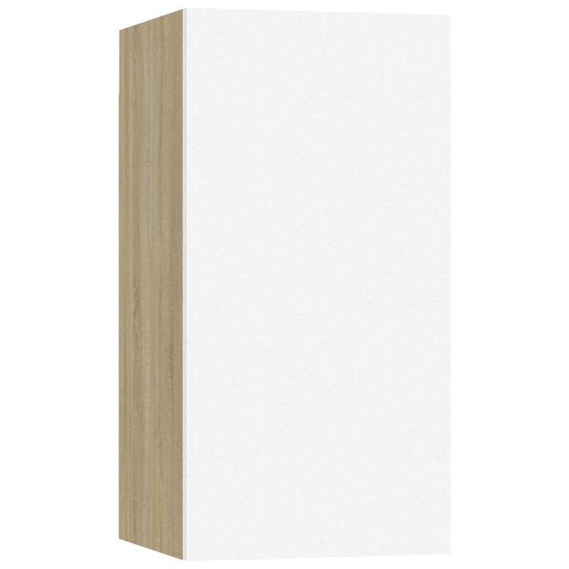 vidaXL Meuble TV Blanc et chêne Sonoma 30,5x30x60 cm Aggloméré