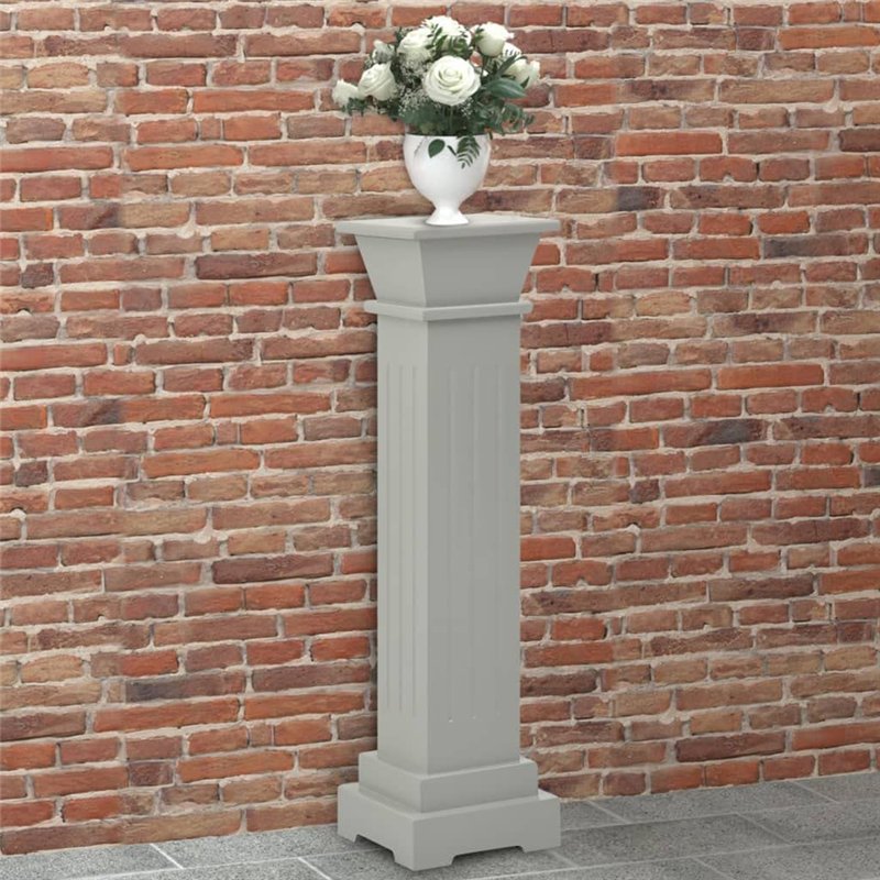Image secondaire de vidaXL Support Pilier Classique Carré pour Plantes Couloir Terrasse Chambre à Coucher Lieu du Mariage Extérieur Gris 17x17x66 cm