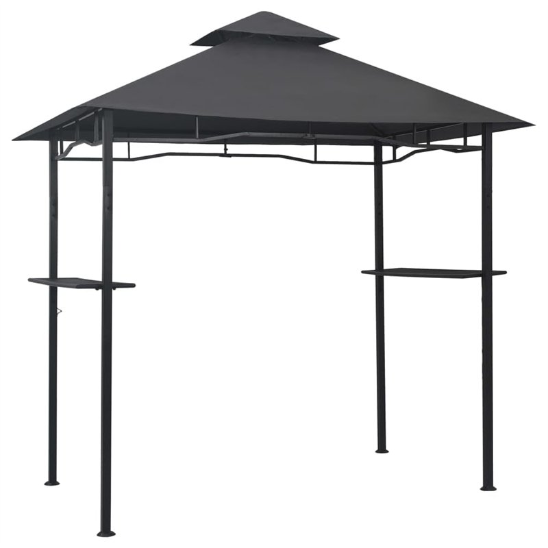 vidaXL Belvédère de Barbecue Chapiteau Tente Tonnelle Pavillon Extérieur Résistant aux Intempéries 240x150x255 cm Anthracite Aci