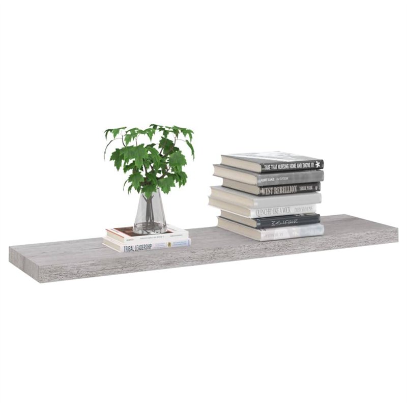 Image secondaire de vidaXL 2X Etagères Murales Flottantes Etagères Suspendues Supports Muraux Salon Salle de Séjour Maison Intérieur Gris Béton 90x2
