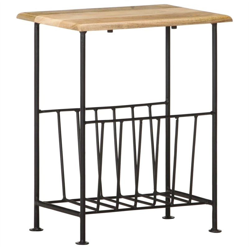 vidaXL Bois de Manguier Solide Porte-revues Magazine Table d'Appoint Table de Chevet Table de Nuit Table de Salon Maison Intérie