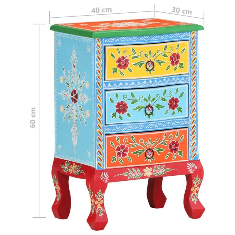 Image secondaire de vidaXL Table de Chevet Peinte à la Main Table de Nuit Armoire de Chevet Armoire de Lit Chambre à Coucher Maison Intérieur 40x30x