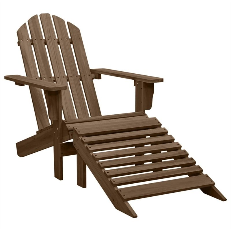 Image secondaire de Chaise de jardin Adirondack avec pouf et table Sapin Marron