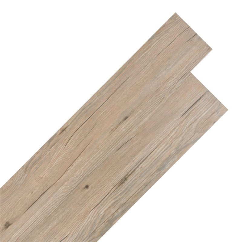 vidaXL Planche de Plancher Planche de Sol Revêtement de Sol Salon Salle de Séjour Intérieur PVC Autoadhésif 5,21 m² 2 mm Marron