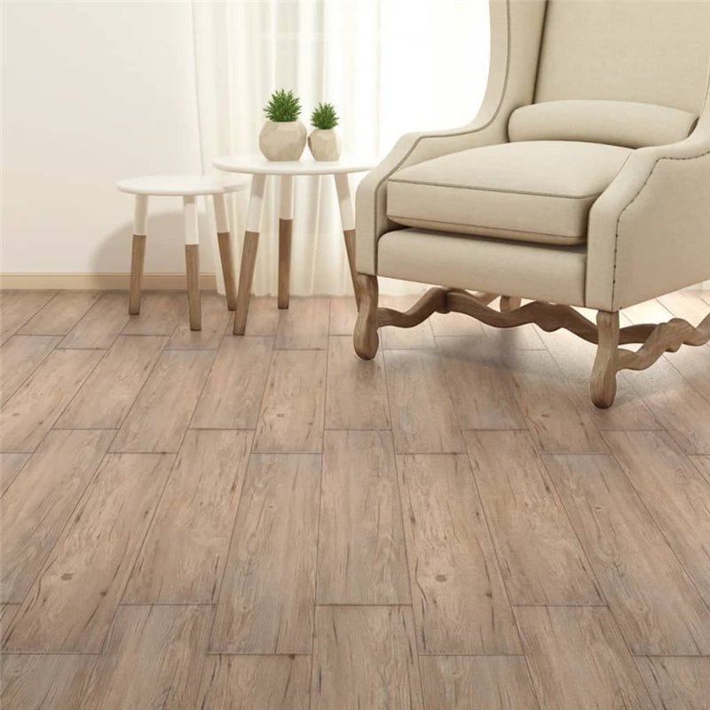 Image secondaire de vidaXL Planche de Plancher Planche de Sol Revêtement de Sol Salon Salle de Séjour Intérieur PVC Autoadhésif 5,21 m² 2 mm Marron