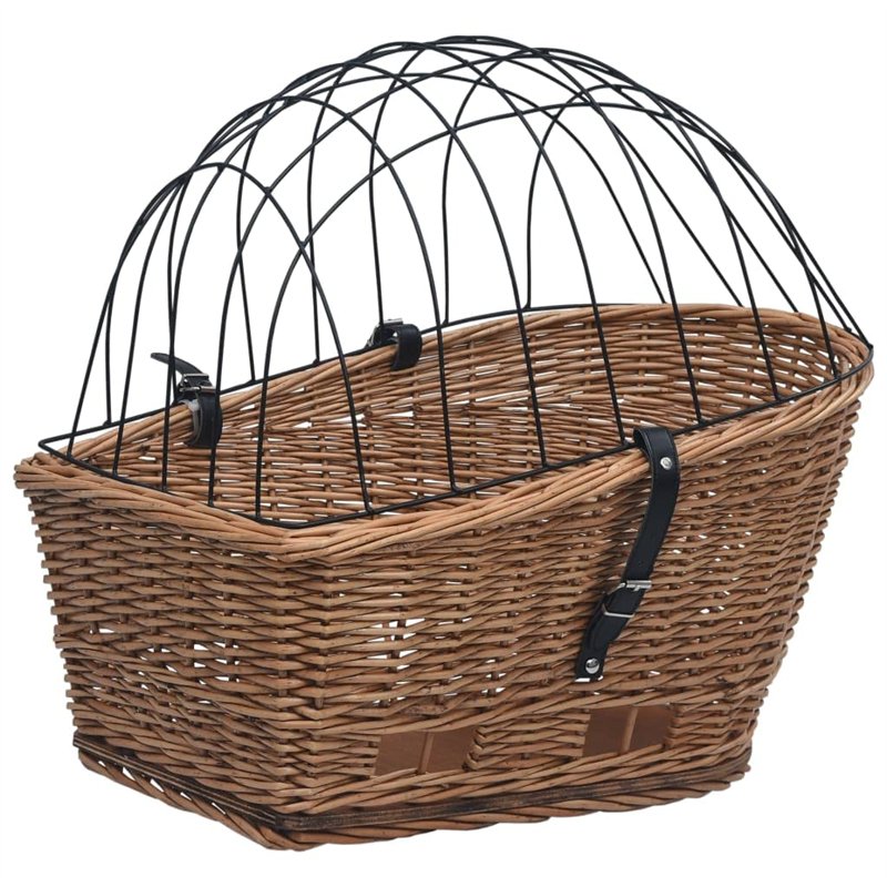 Panier arrière de vélo avec couvercle 55x31x36 cm Saule naturel