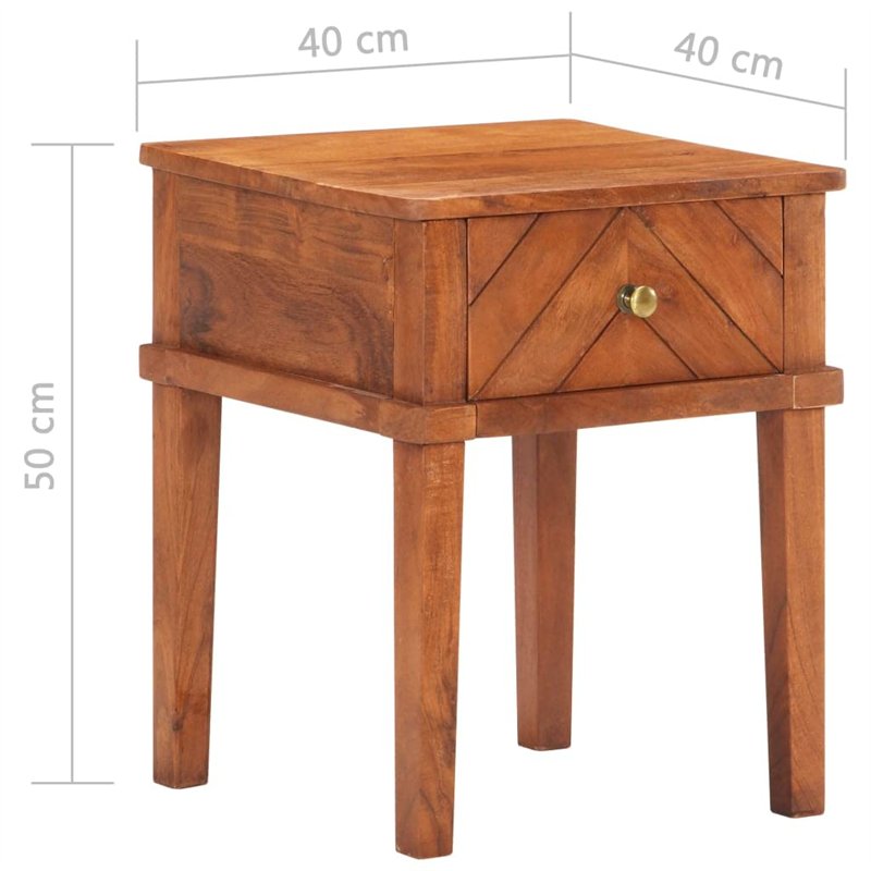 Image secondaire de vidaXL Comodino 40x40x50 cm in Legno Massello di Acacia