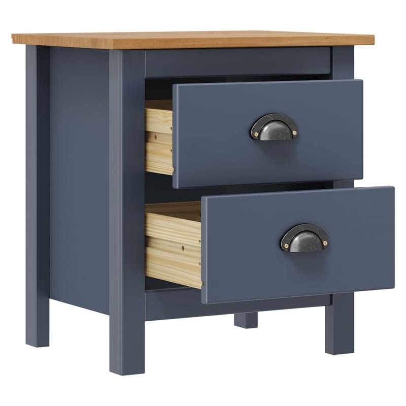 Image secondaire de vidaXL Comodini Hill Grigi 2 pz 46x35x49,5 cm in Legno di Pino