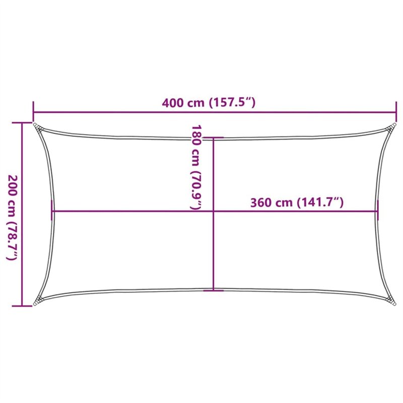 Image secondaire de Voile d ombrage 160 g m² Noir 2x4 m PEHD