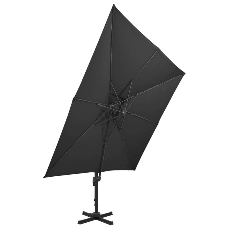 Image secondaire de Parasol flottant vidaxl avec toit double 300x300 cm noir