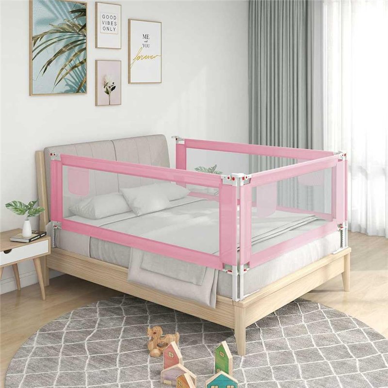 Image secondaire de vidaXL Barrière de lit pour enfant Rose 160 x 25 cm Tissu
