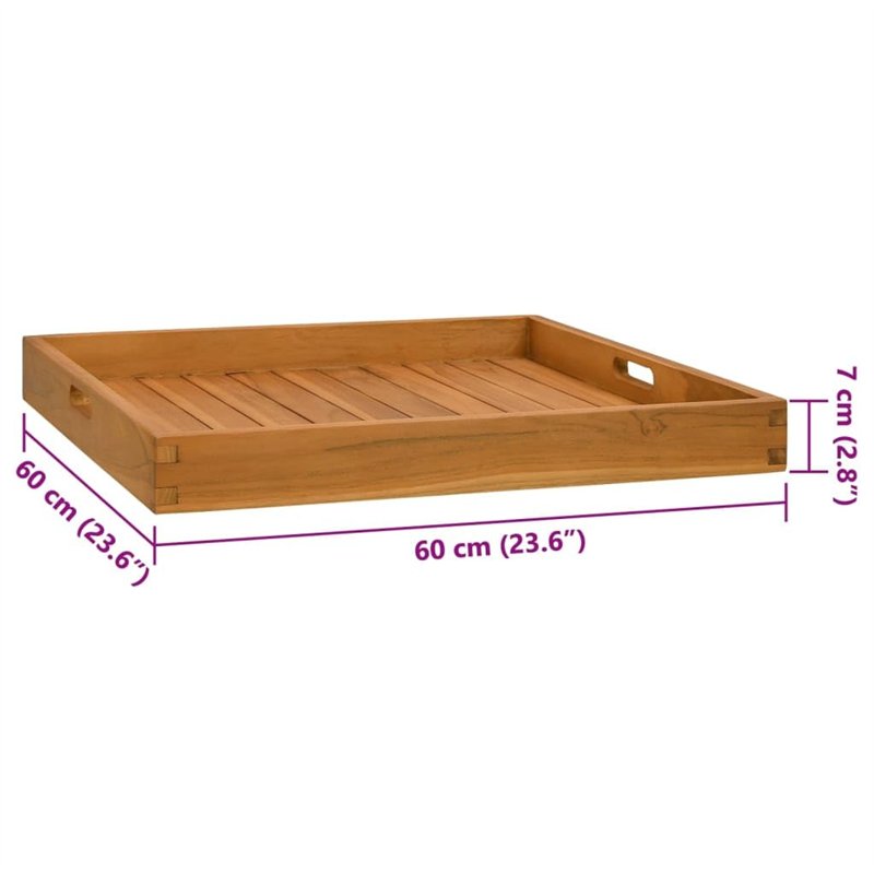Image secondaire de Plateau de service 60x60 cm Bois de teck massif