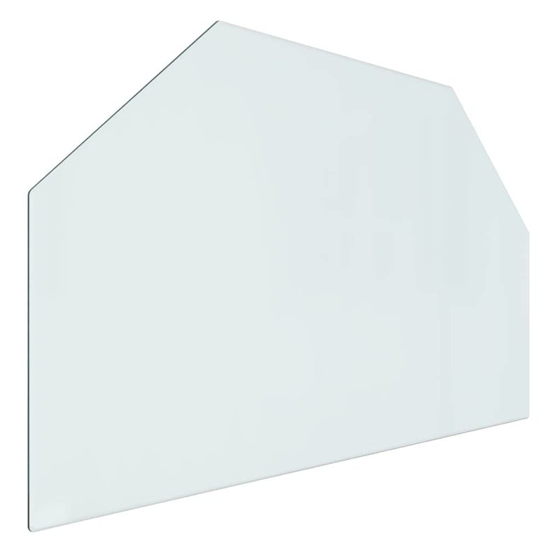vidaXL Plaque de Verre pour Cheminée Hexagonale Revêtement de Sol Plancher Plaque de Base de Foyer Protection Contre Etincelles