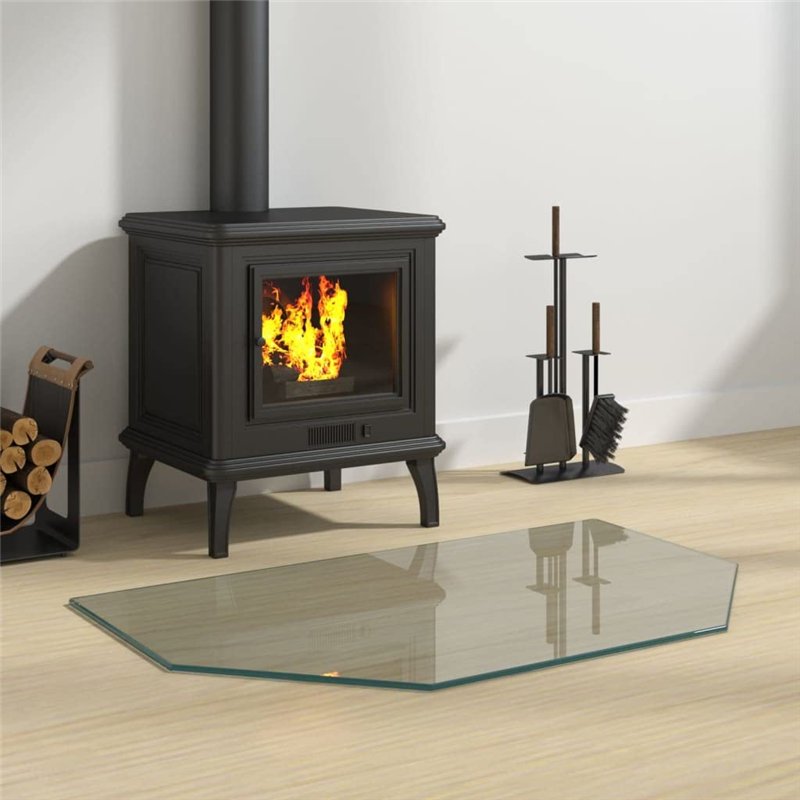 Image secondaire de vidaXL Plaque de Verre pour Cheminée Hexagonale Revêtement de Sol Plancher Plaque de Base de Foyer Protection Contre Etincelles