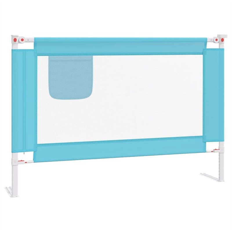 vidaXL Barrière de sécurité pour lit d'enfant - Barrière de protection pour lit d'enfant - 100 x 25 cm - Tissu bleu