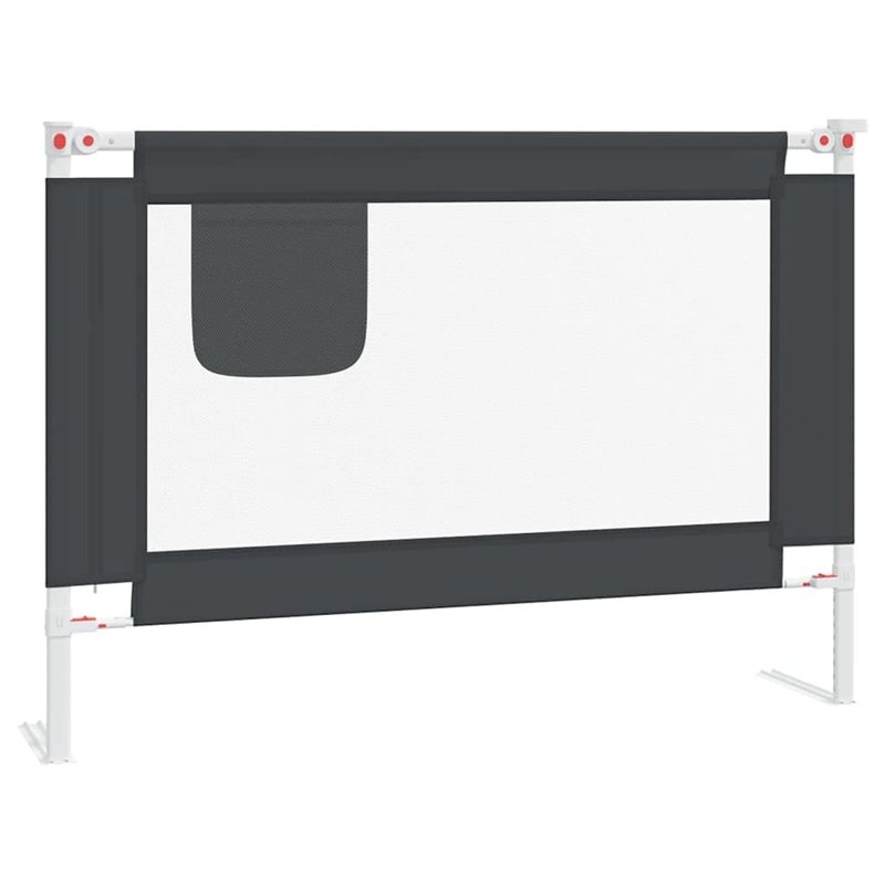 vidaXL Barrière de Sécurité de Lit d'enfant Protection de Lit Bébé Tout-Petits Chambre à Coucher Maison Intérieur Gris Foncé 90x