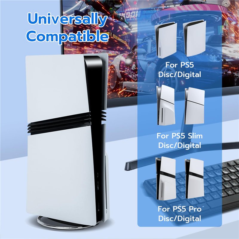 Image secondaire de Mcbazel Support Vertical pour PS5 Pro, Support Universel Consoles PS5/PS5 Slim/PS5 Pro, Base Circulaire Position Verticale des C