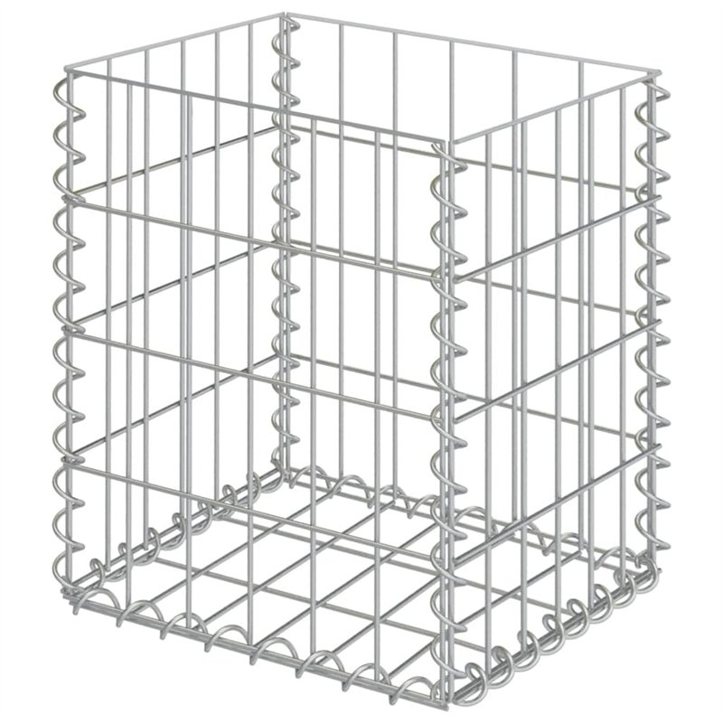 Image secondaire de vidaXL Paniers de Gabion 2 pcs Acier galvanisé 30x30x40 cm, clôture en Gabion, Cage en Gabion, Mur de soutènement de gravité en
