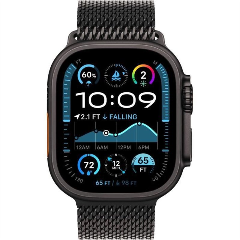 Image secondaire de Apple Watch Ultra 2 GPS + Cellular - 49mm - Boîtier Black Titanium - Bracelet Black Titanium Milanese Loop - S