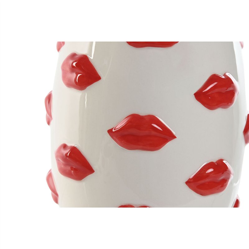 Image secondaire de Vase Home ESPRIT Blanc Rouge Dolomite 15 x 15 x 22,5 cm