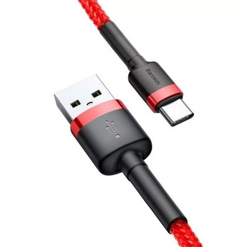 Image secondaire de Câble USB A vers USB-C Baseus CATKLF-U09 Noir Rouge 3 m