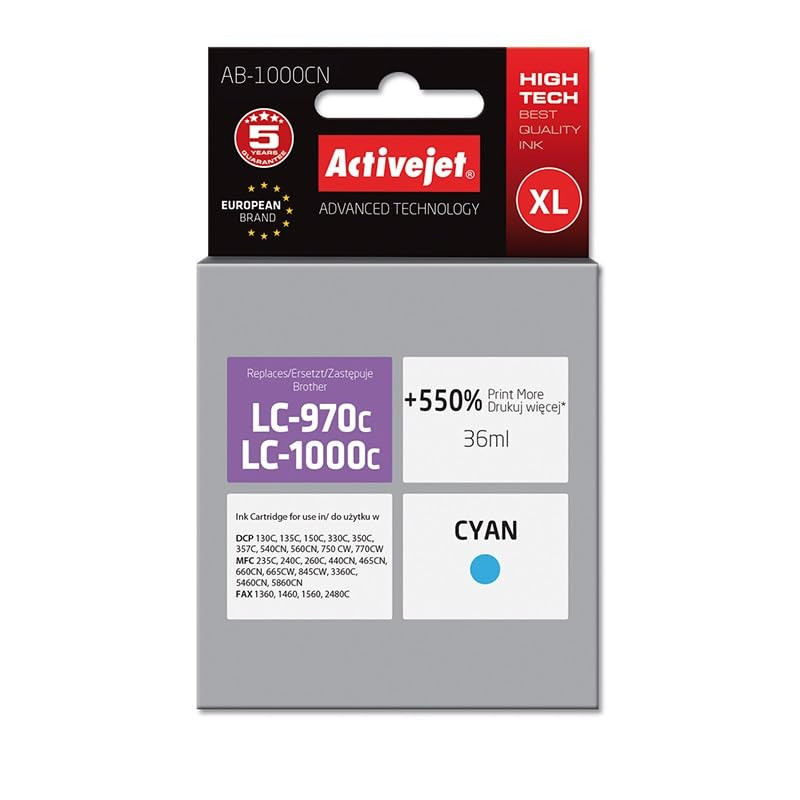 ActiveJet BR0010 Cartouche d'encre Bleu