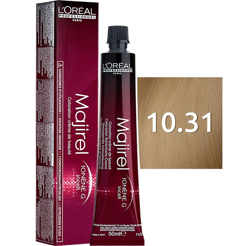 Majirel 10,31 blond platine doré cendré