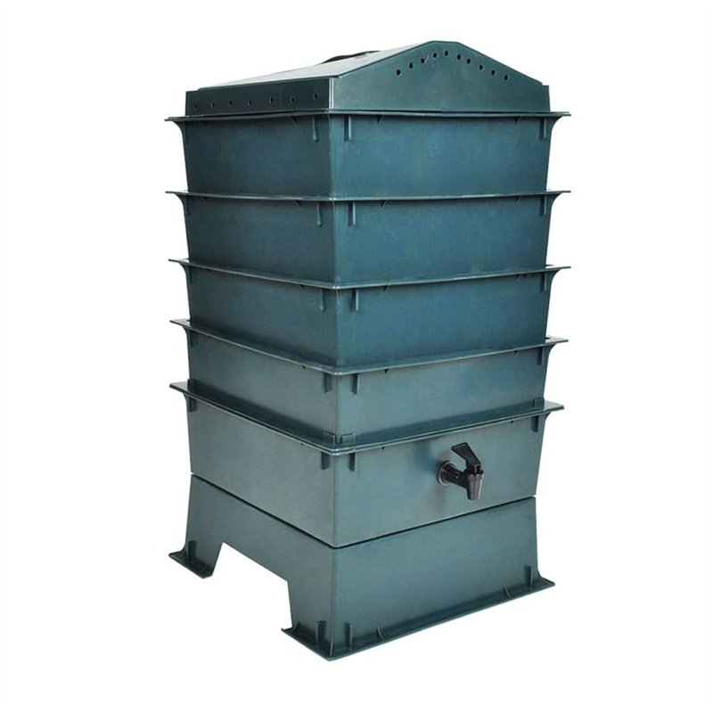 vidaXL Lombricomposteur 4 Plateaux Vermicomposteur Poubelle Bac à Compost