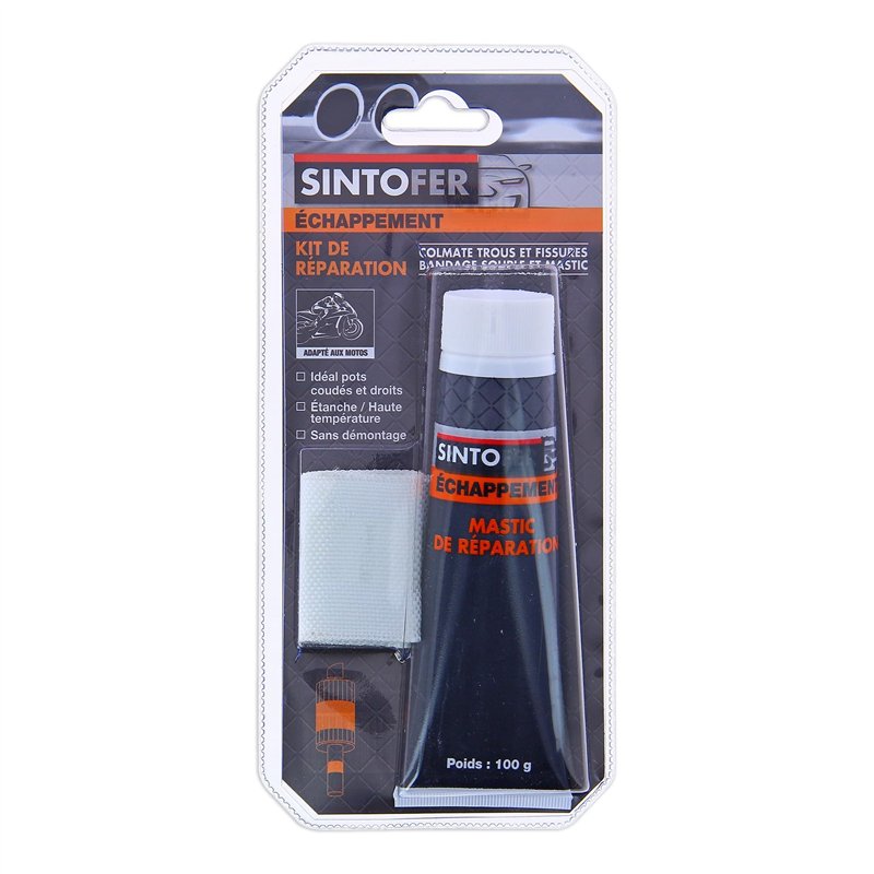 Image secondaire de Black Kit de réparation d'échapement bandage souple + mastic : Sintofer