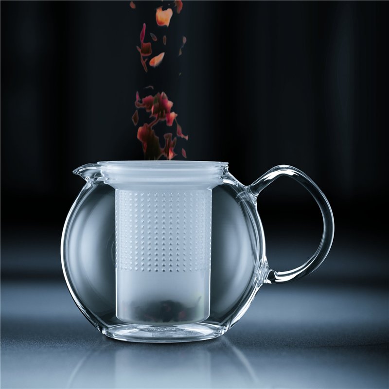 Image secondaire de Bodum - 1830-294 - Assam - Théière à Piston en Verre - Filtre et Couvercle en Plastique - 1.0 L - Rouge