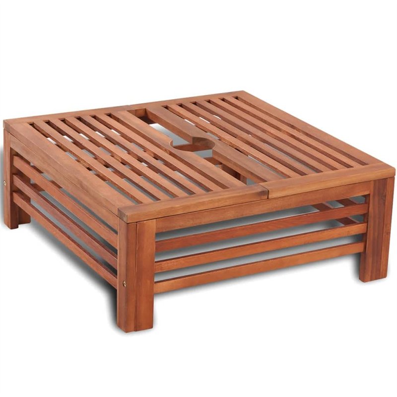 vidaXL Table d'Appoint pour Pied de Parasol Base Support Jardin Extérieur Bois