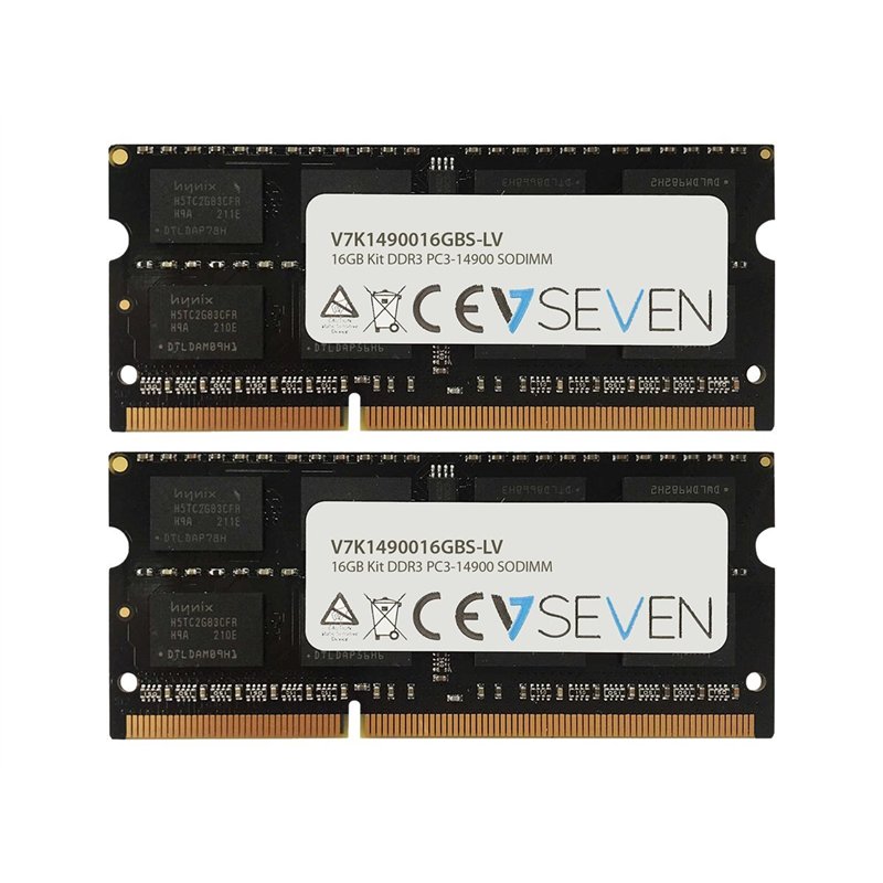 V7 Lot de 2 Barrettes de mémoire Interne pour PC DDR3 1866 MHz CL13 So DIMM PC3-14900 1,35 V (V7K1490016GBS-LV)