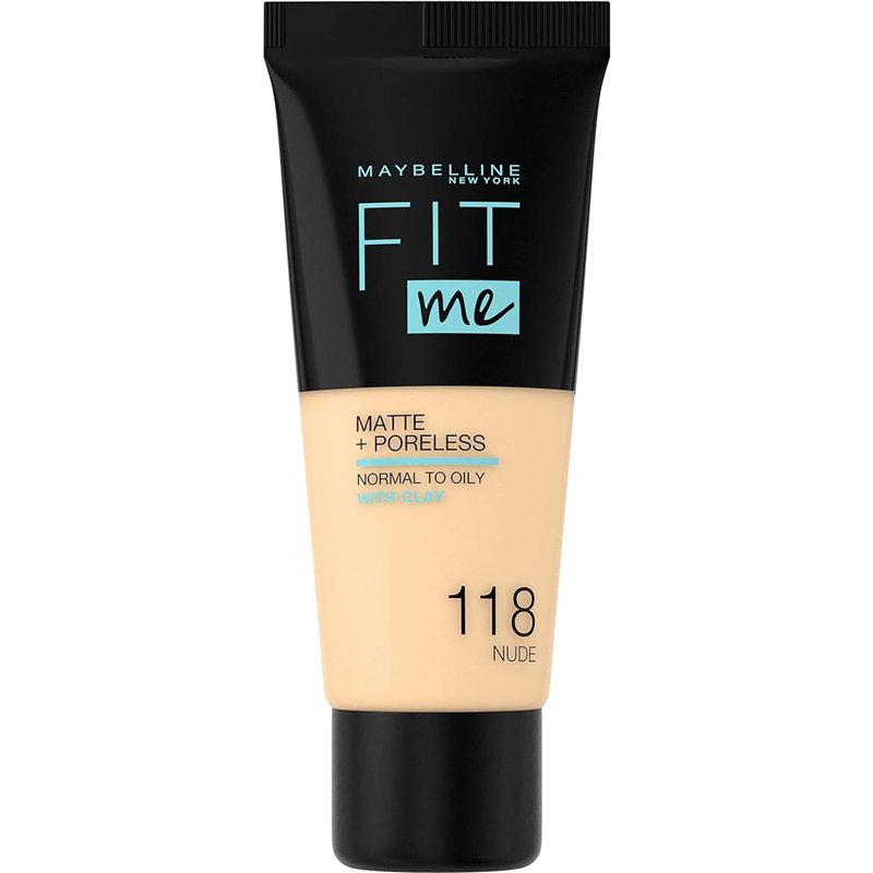 Maybelline Fond de teint Fit Me mat et sans pores Beige clair numéro 118, 30 ml
