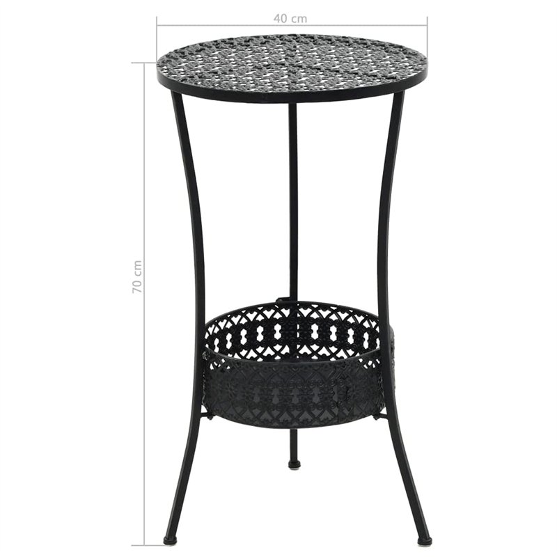 Image secondaire de vidaXL Table de Bistro Style Vintage Ronde Métal Noir Table de Bar Cuisine