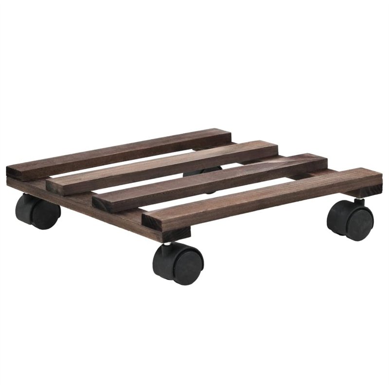 Image secondaire de vidaXL 4X Support Roulant à Plantes Bois de Cèdre Tansport Étagère de Jardin