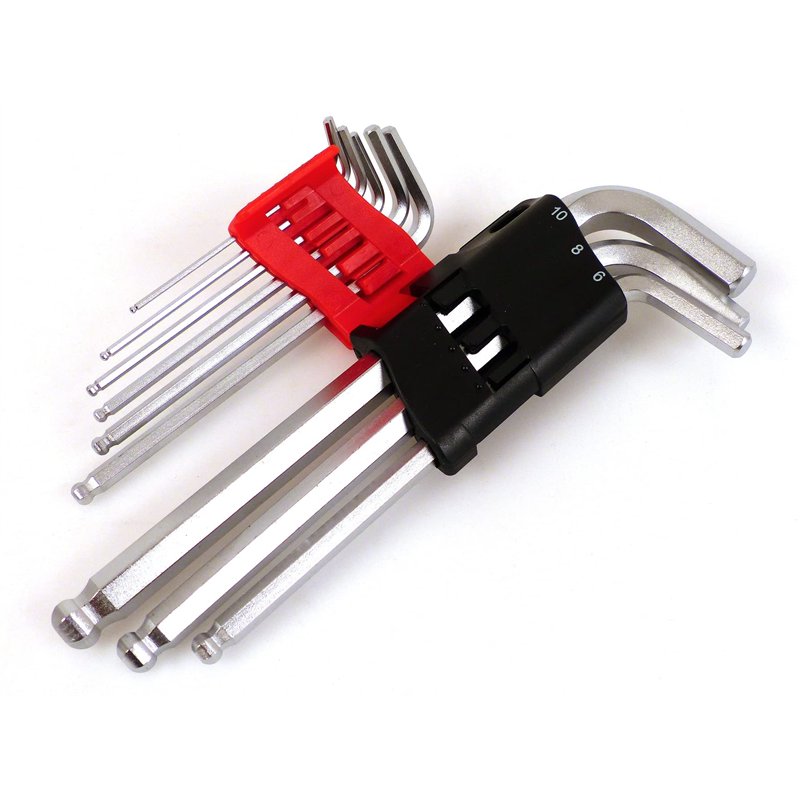 PRECISION STEEL 9 clés héxagonales coudées 1,5 à 10mm