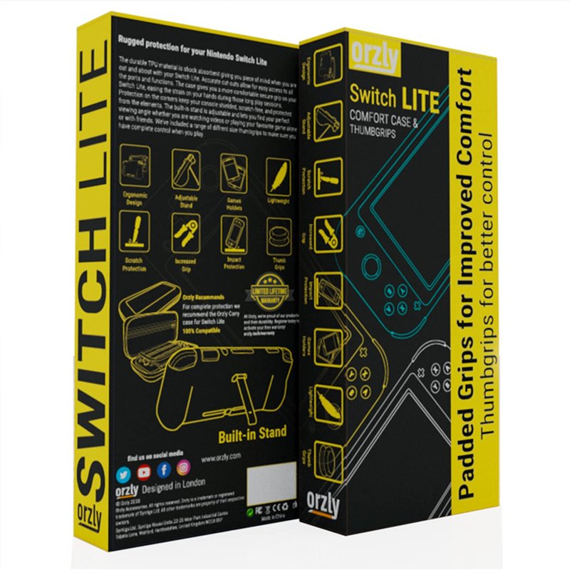 Image secondaire de Orzly Coque pour Nintendo Switch Lite – Comfort Grip Case, Coque de Protection pour l'arrière de la Console Switch Lite avec poi