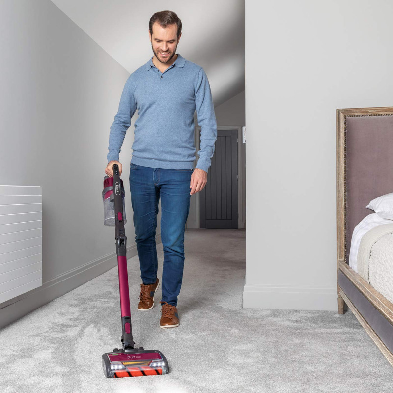 Image secondaire de Shark Aspirateur sans fil [IZ251UKT] Anti poils, poils d'animaux, double pile, rouge, bordeaux