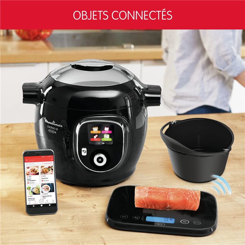 Image secondaire de Moulinex Connect Multicuiseur Intelligent Haute Pression Balance et Moule Inclus 6L 200 Recettes 6 Modes de Cuisson Guide Pas à