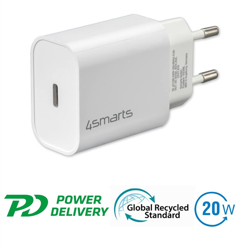 Image secondaire de 4smarts Chargeur Secteur VoltPlug PD 20W - Adaptateur secteur - Chargeur rapide - USB Type-C - Compatible avec iPhone 11, iPhone