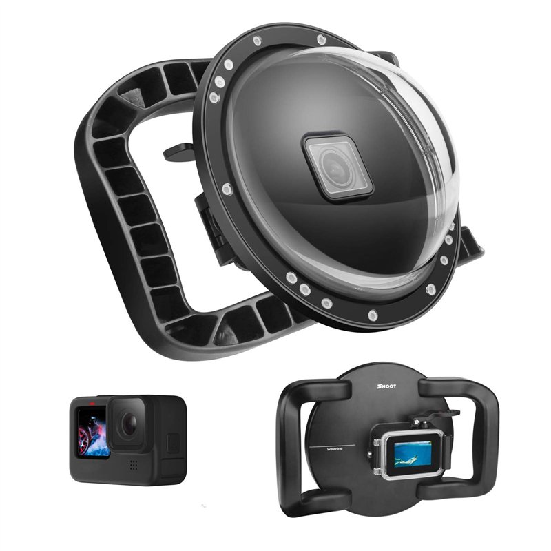 SHOOT Dome Port pour GoPro Hero 13/12/11/10/9 Black - Film de Revêtement Amélioré Anti-Rayures, Loupe de Déclenchement, étui éta