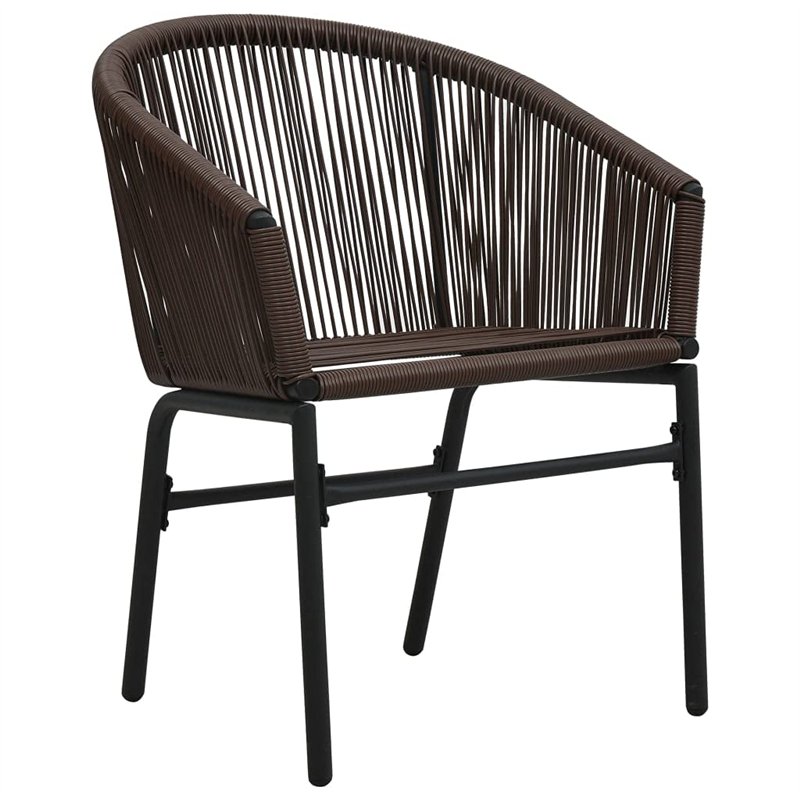 Image secondaire de vidaXL Ensemble de Meubles de Jardin 3 pièces avec Coussins en rotin PVC Marron