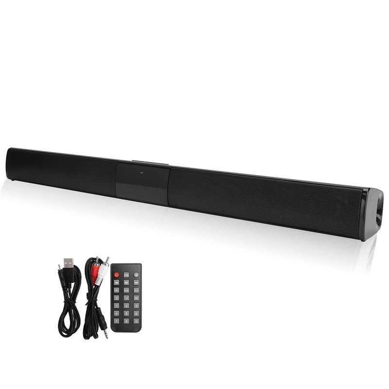 Dilwe Mini Barre de Son Bluetooth, Soundbar Stéréo HD Audio Son Surround Home Cinéma avec Télécommande, 4 ohms x 5W TV Haut-Parl
