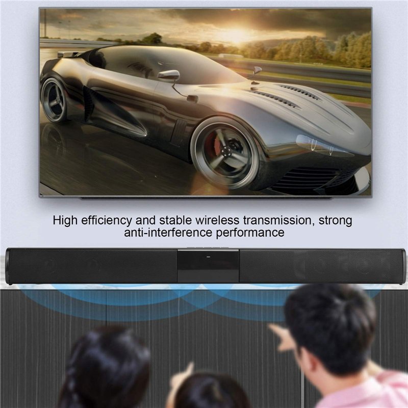 Image secondaire de Dilwe Mini Barre de Son Bluetooth, Soundbar Stéréo HD Audio Son Surround Home Cinéma avec Télécommande, 4 ohms x 5W TV Haut-Parl