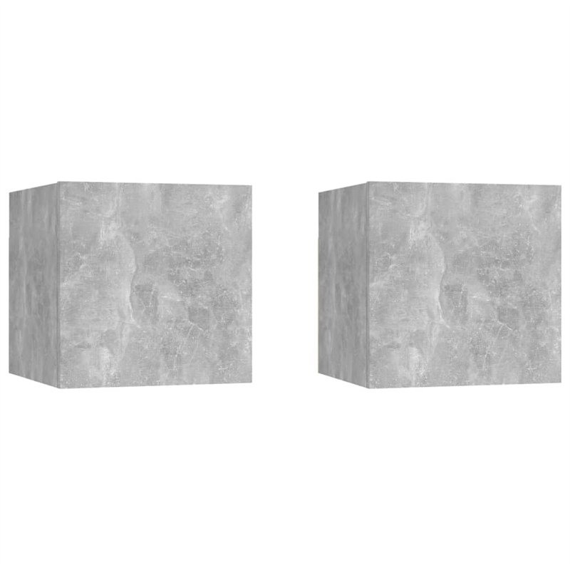 vidaXL Tables de Chevet 2 pcs, Armoires de Nuit avec Compartiment, Armoires de Lit, Meubles de Rangement Chambre, Gris Béton Boi