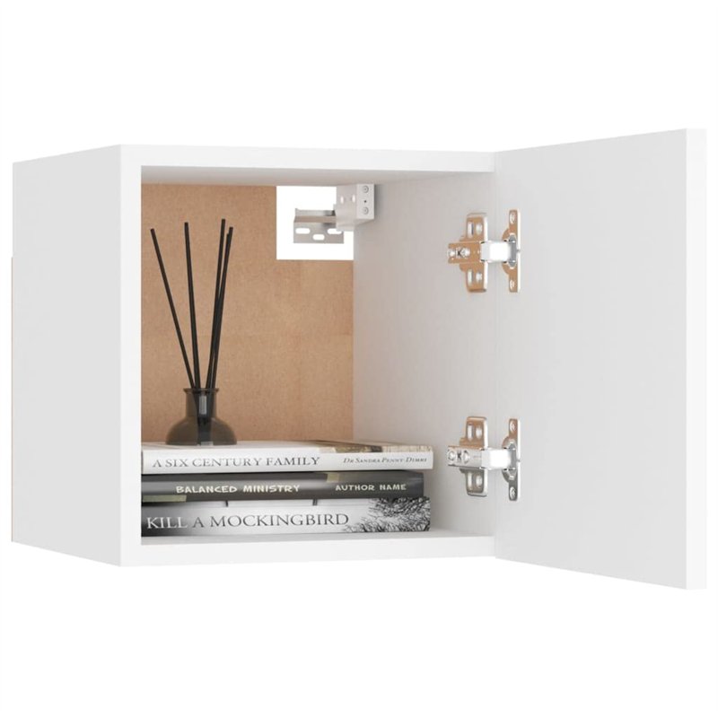 Image secondaire de vidaXL Table de Chevet, Armoire de Nuit avec Rangement, Armoire de Lit, Meuble de Chambre à Coucher, Moderne, Blanc Bois d'Ingén
