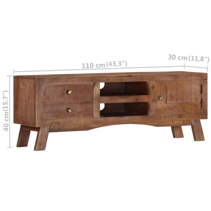 Image secondaire de vidaXL Bois de Manguier Brut Meuble TV Armoire Basse Centre de Divertissement Meuble de Salon Salle de Séjour Maison Intérieur 1