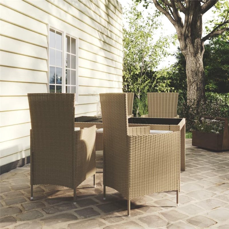 Image secondaire de vidaXL Mobilier à Dîner de Jardin 5 pcs avec Coussins Ensemble de Salle à Manger Table et Chaises de Repas de Terrasse Patio Rés