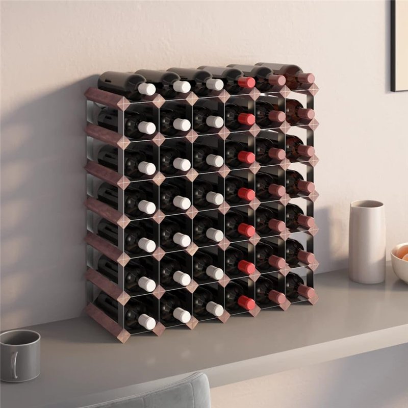 Image secondaire de vidaXL Casier à Bouteilles pour 42 Bouteilles Porte-Bouteille Étagère à Vin Stockage Rangement Maison Intérieur Marron Bois Pin