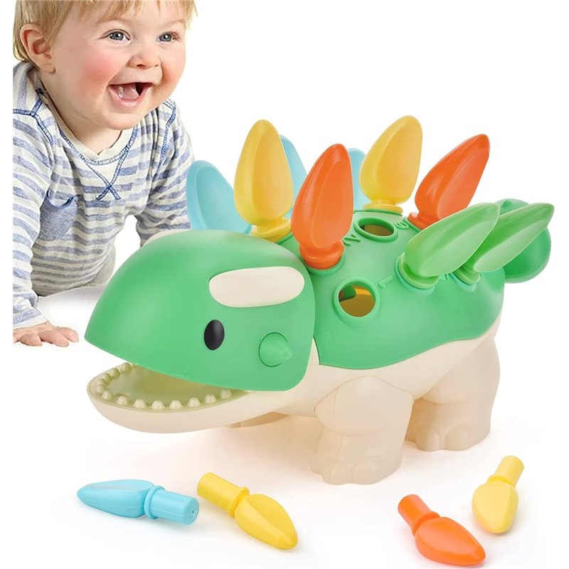 VORENUS Sensoriel Jouet Dinosaure Montessori 1 an, Eveil Motricité Fine Jeu Éducatif pour Bébé 12 18 Mois, Pâques Cadeau Enfant